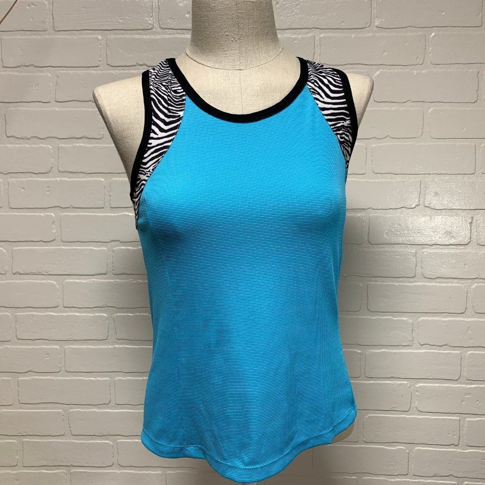 NWT Tail Racerback Exercise Top Size M Blue Zebra
